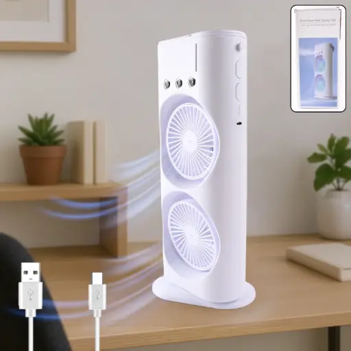 Portable Tower Mist Spray Cooling Fan, Air Cooling Fan (1 Pc) 